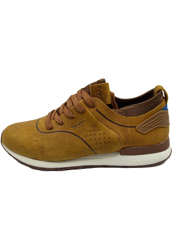 Buty męskie Pepe Jeans Style. Kolor: brązowy. Materiał: skóra, materiał. Sport: turystyka piesza