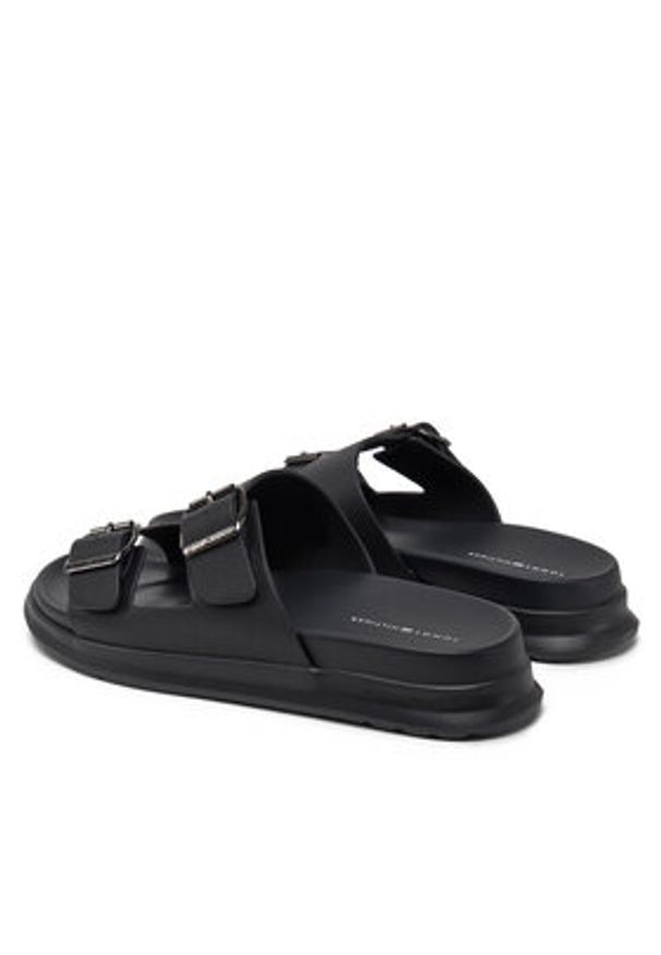 TOMMY HILFIGER - Tommy Hilfiger Klapki FM0FM05414 Czarny. Kolor: czarny. Materiał: skóra