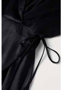 mango - Mango sukienka Sabrina kolor czarny mini rozkloszowana. Kolor: czarny. Długość rękawa: długi rękaw. Długość: mini