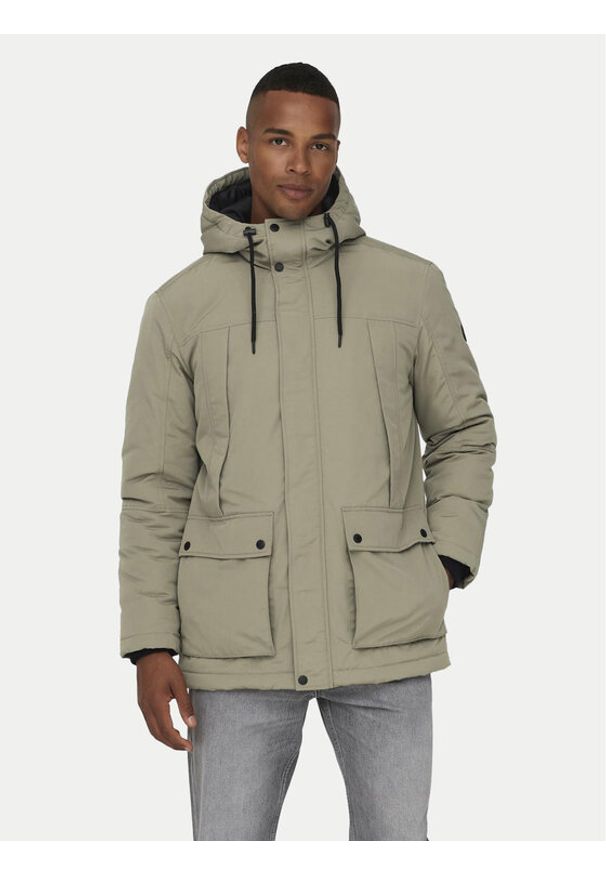 Only & Sons Parka Jayden 22022654 Beżowy Regular Fit. Kolor: beżowy. Materiał: syntetyk