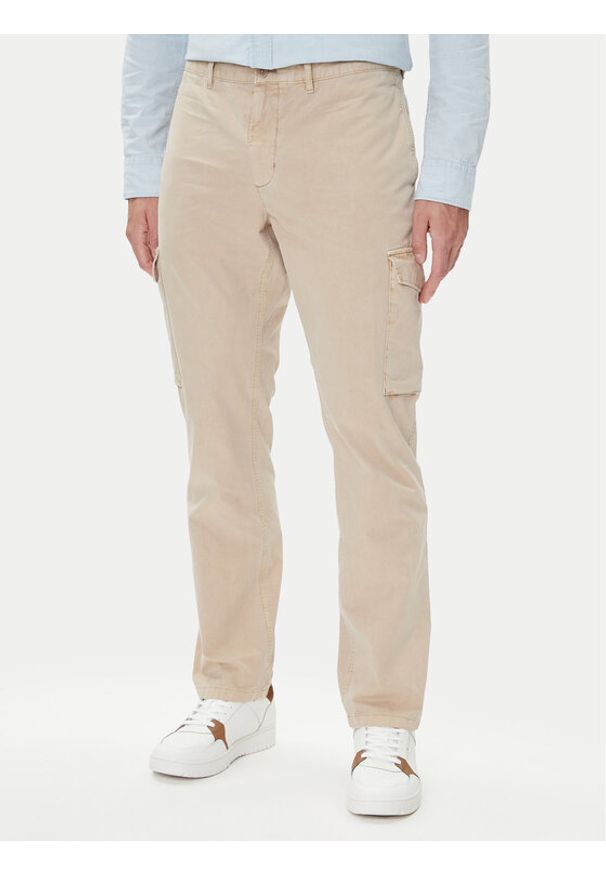 TOMMY HILFIGER - Tommy Hilfiger Spodnie materiałowe Denton MW0MW39695 Beżowy Straight Fit. Kolor: beżowy. Materiał: bawełna