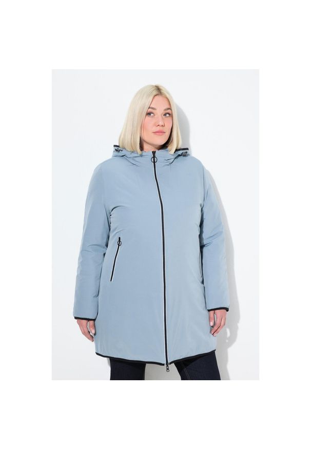 ULLA POPKEN - Damskie HYPRAR odwracalna kurtka pikowana odblaskowa. Kolekcja: plus size. Kolor: szary, niebieski, wielokolorowy. Materiał: materiał, poliester, elastan, poliamid. Sport: turystyka piesza