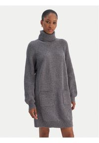 Liu Jo Sukienka dzianinowa MF5063 MS009 Szary Regular Fit. Kolor: szary. Materiał: wełna #1