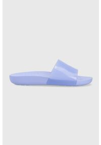 Crocs klapki Splash Glossy Slide damskie kolor fioletowy 208538. Kolor: fioletowy. Materiał: materiał. Wzór: gładki #1