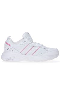 Adidas - Buty adidas Strutter IG6292 - białe. Zapięcie: pasek. Kolor: biały. Materiał: guma, skóra. Szerokość cholewki: normalna. Wzór: aplikacja