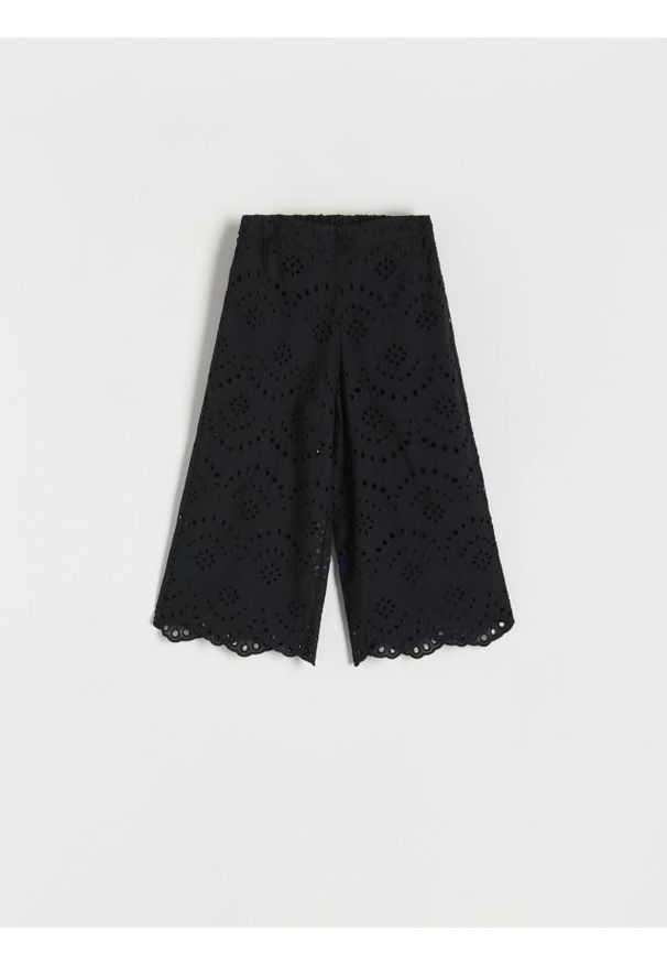 Reserved - Kroszetowe spodnie - czarny. Kolor: czarny. Materiał: bawełna