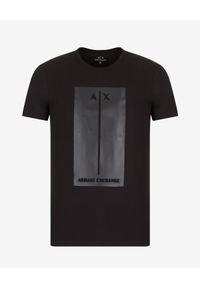 Armani Exchange - ARMANI EXCHANGE - Czarny bawełniany T-shirt z logo. Kolor: czarny. Materiał: bawełna. Wzór: nadruk. Styl: klasyczny #4