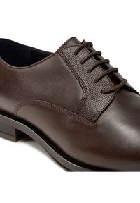 TOMMY HILFIGER - Tommy Hilfiger Półbuty Core Rwb Hilfiger Text Lth Shoe FM0FM05255 Brązowy. Kolor: brązowy. Materiał: skóra #5
