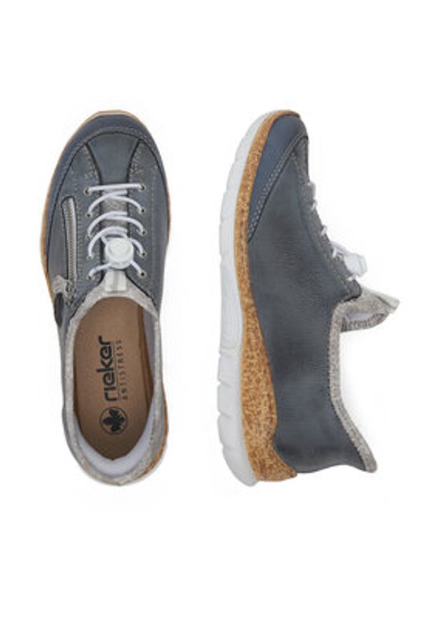 Rieker Sneakersy N42F2-14 Granatowy. Kolor: niebieski. Materiał: skóra