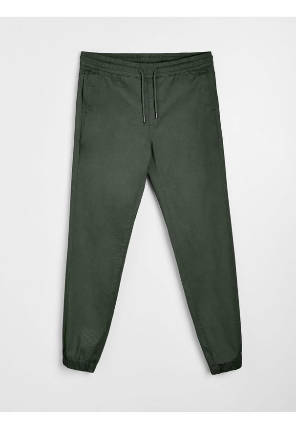 Sinsay - Bawełniane spodnie jogger - zielony. Kolor: zielony. Materiał: bawełna