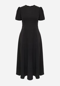 Renee - Czarna Rozkloszowana Sukienka Koktajlowa VICES na Krótki Rękaw Nessesha. Okazja: na randkę, na wesele, na ślub cywilny. Kolor: czarny. Długość rękawa: krótki rękaw. Styl: wizytowy. Długość: mini #4