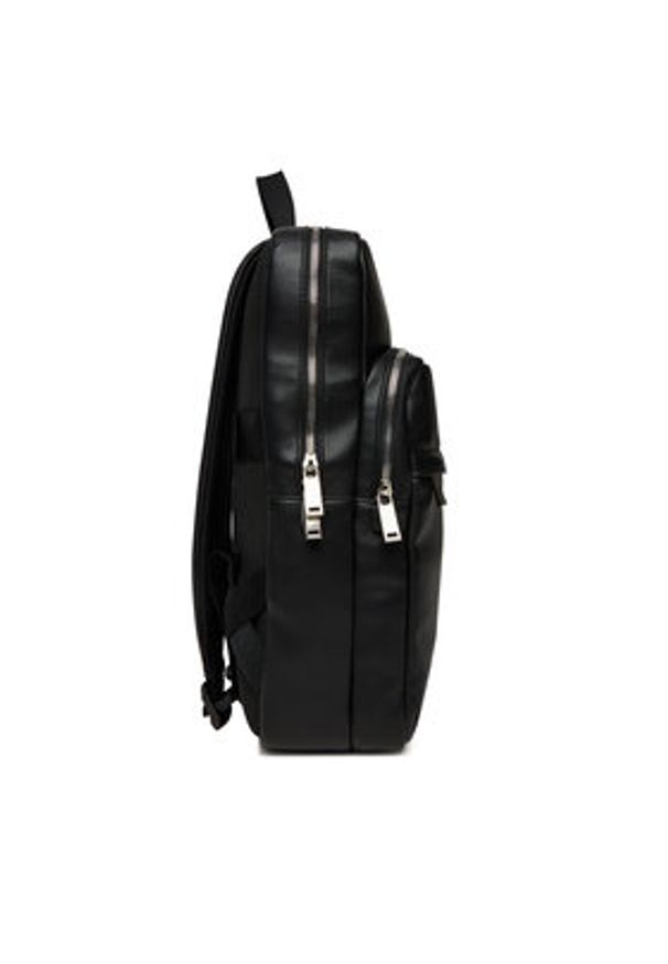 Calvin Klein Plecak Raised Slim Square Backpack LV04D3156G Czarny. Kolor: czarny. Materiał: skóra