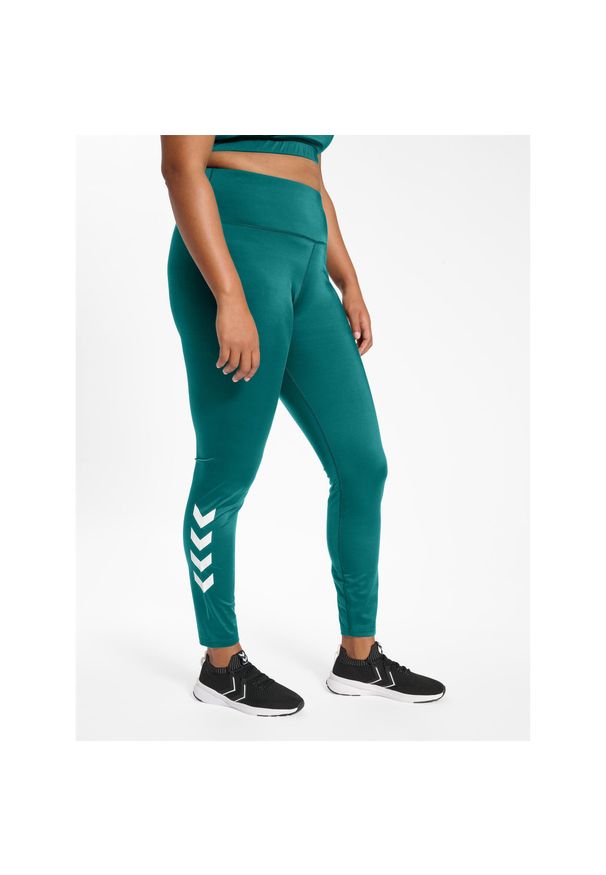 Legging damska wysoka talia Hummel TE Curvy Plus. Stan: podwyższony. Kolor: zielony. Sport: fitness