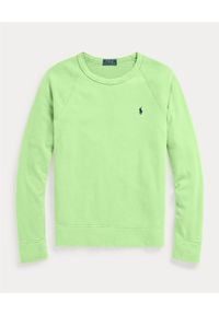 Ralph Lauren - RALPH LAUREN - Zielona bluza Spa Terry. Typ kołnierza: polo. Kolor: zielony. Materiał: bawełna. Wzór: haft #5