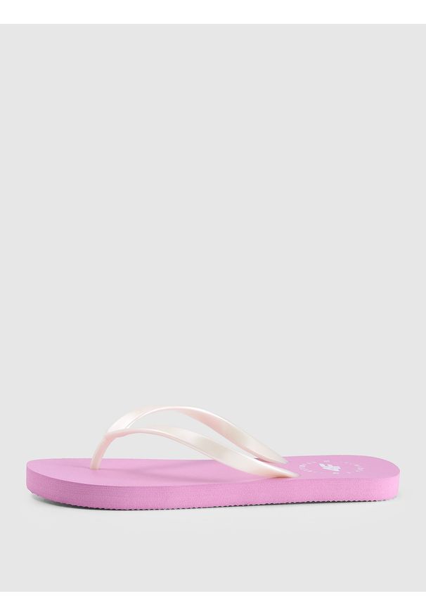 4f - 4F Japonki damskie - różowe 40. Kolor: różowy. Materiał: guma. Wzór: paski