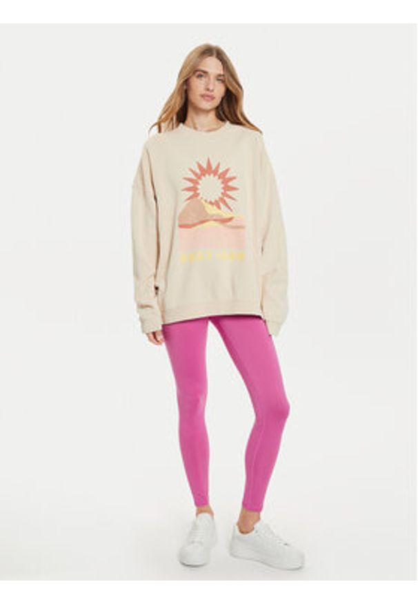 Roxy Bluza Lineup ERJFT04865 Beżowy Relaxed Fit. Kolor: beżowy. Materiał: bawełna