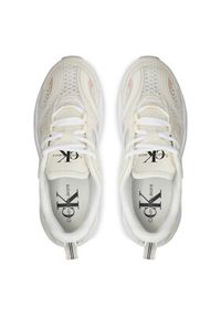 Calvin Klein Jeans Sneakersy Retro Tennis Low Lace Mh Ml Met YW0YW01373 Biały. Kolor: biały