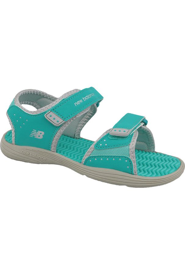 Sandały turystyczne dla dzieci New Balance Kids Poolside. Zapięcie: rzepy. Kolor: niebieski, wielokolorowy. Materiał: syntetyk, tkanina, materiał
