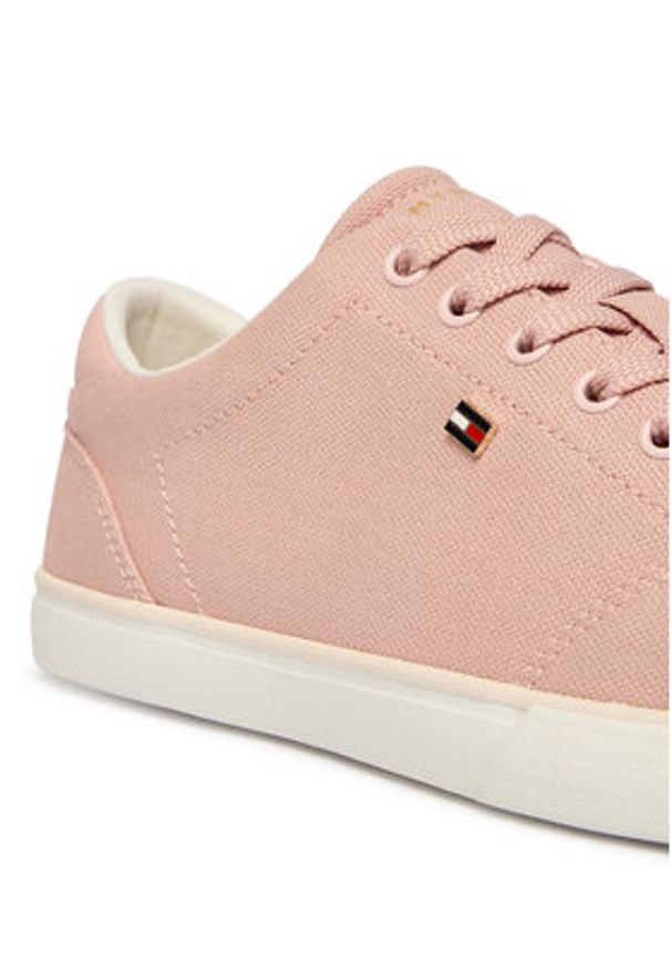 TOMMY HILFIGER - Tommy Hilfiger Tenisówki Th Low Profile Vulc Canvas FW0FW09102 Różowy. Kolor: różowy. Materiał: materiał