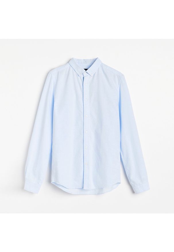Reserved - Koszula regular fit z bawełny organicznej - Niebieski. Kolor: niebieski. Materiał: bawełna