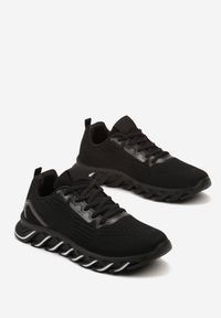 Born2be - Czarne Buty Sportowe Sneakersy Sznurowane na Elastycznej Podeszwie Criselda. Kolor: czarny. Materiał: jeans #2
