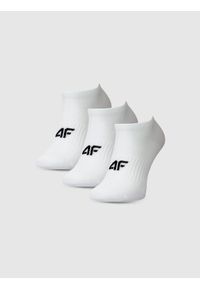 4f - 4F Skarpetki casual przed kostkę (3-pack) dziewczęce - białe 35-37. Kolor: biały. Materiał: bawełna, włókno, materiał, poliamid