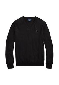Polo Ralph Lauren Sweter Ls Sf Vn Pp 710670789003 Czarny Regular Fit. Typ kołnierza: polo. Kolor: czarny. Materiał: bawełna #11
