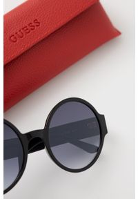 Guess okulary przeciwsłoneczne damskie kolor czarny. Kształt: okrągłe. Kolor: czarny #4