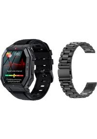 Nowy Smartwatch GlacierX Trail Black + Bransoleta stalowa GX-TC55 BS. Rodzaj zegarka: smartwatch. Kolor: szary