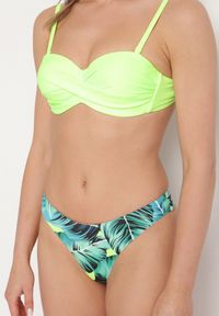 Born2be - Zielone Bikini 3-częściowe Wiązany Biustonosz Majtki Figi i Majtki Bokserki Levinna. Kolor: zielony. Wzór: aplikacja #4