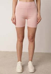 Born2be - Różowe Szorty Sportowe o Fasonie Kolarek Dill. Okazja: na co dzień. Kolor: różowy. Wzór: gładki. Styl: sportowy #6