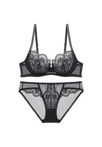 Intica - Komplet bielizny prześwitującej z delikatnych materiałów Harmke. Kolor: czarny. Materiał: materiał