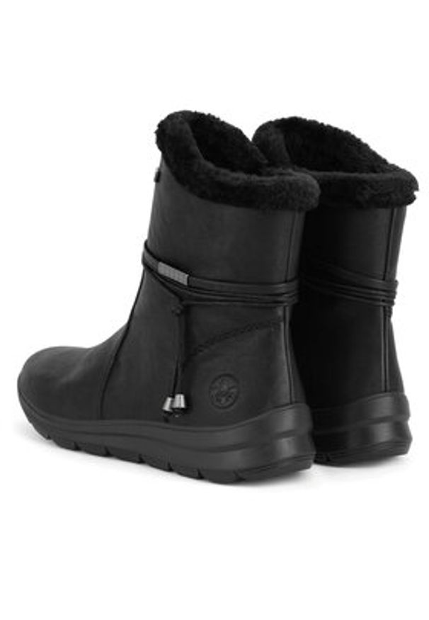 Rieker Botki Z0070-00 Czarny. Kolor: czarny. Materiał: materiał