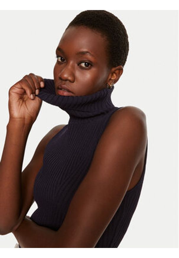 STAUD Golf Callum R24P3141VN Granatowy Slim Fit. Typ kołnierza: golf. Kolor: niebieski. Materiał: syntetyk