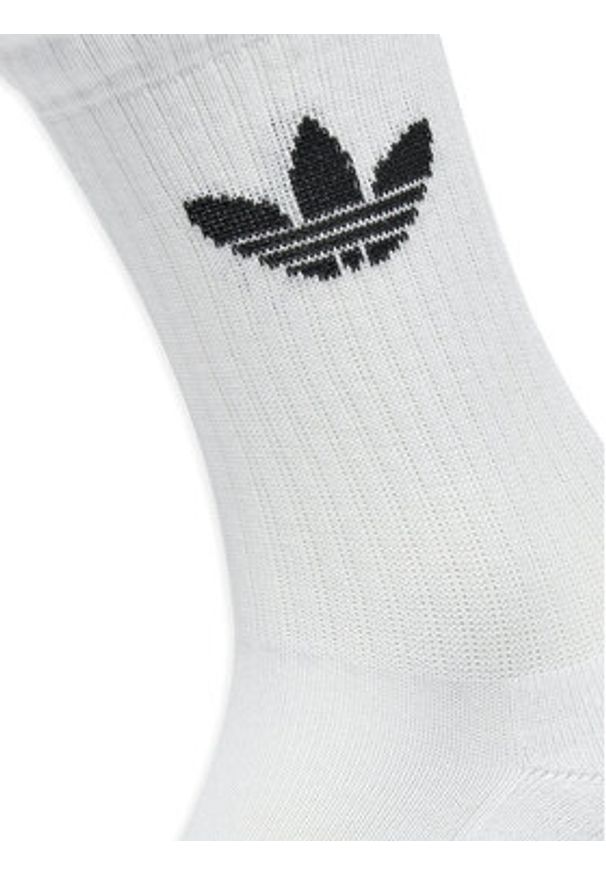 Adidas - adidas Zestaw 3 par wysokich skarpet unisex Trefoil Cushion IJ5616 Biały. Kolor: biały. Materiał: bawełna, materiał