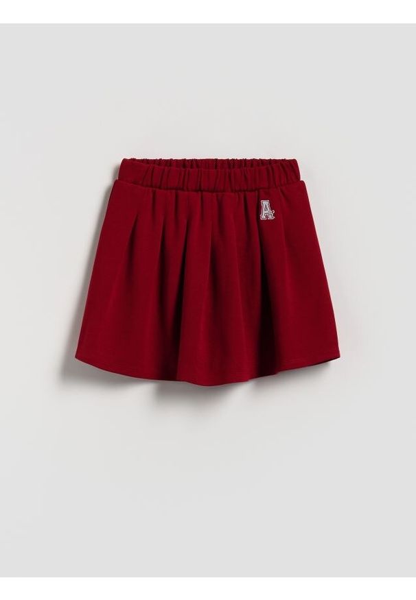 Reserved - Spódnico-szorty z wiskozą - bordowy. Kolor: czerwony. Materiał: wiskoza