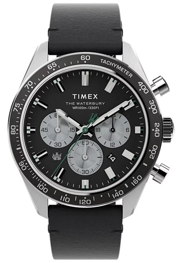 Timex - Zegarek Męski TIMEX Chronograph Waterbury TW2V42500. Materiał: skóra. Styl: wizytowy