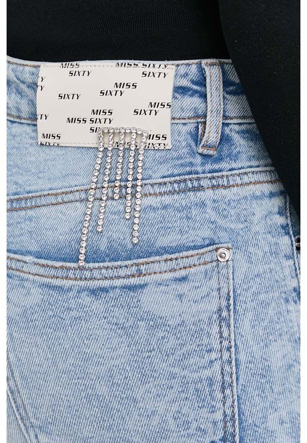 Miss Sixty jeansy damskie high waist. Stan: podwyższony. Kolor: niebieski