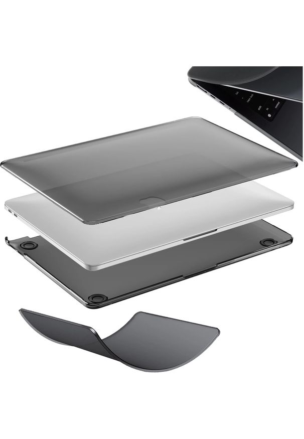 Etui ochronne do Apple Macbook Pro 16 - M1/M2/M3/M4 2021-2024 2025 Alogy AirGuard Elastyczna obudowa Matowa Czerń