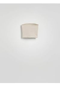 Reserved - Top bandeau - beżowy. Kolor: beżowy. Materiał: dzianina. Wzór: gładki