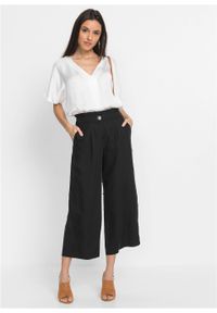 Spodnie culotte TENCEL™ Lyocell bonprix czarny. Kolor: czarny. Materiał: lyocell #5