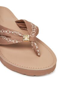 TOMMY HILFIGER - Tommy Hilfiger Japonki Th Chain Print Elevated Sandal FW0FW08519 Beżowy. Kolor: beżowy. Materiał: materiał. Wzór: nadruk #5