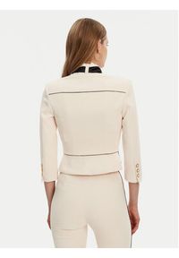 Elisabetta Franchi Marynarka GI-T51-51E2-V560 Écru Regular Fit. Materiał: syntetyk