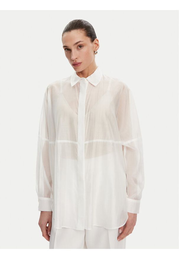 ACCESS FASHION Koszula 53-7068-104 Biały Loose Fit. Kolor: biały. Materiał: lyocell