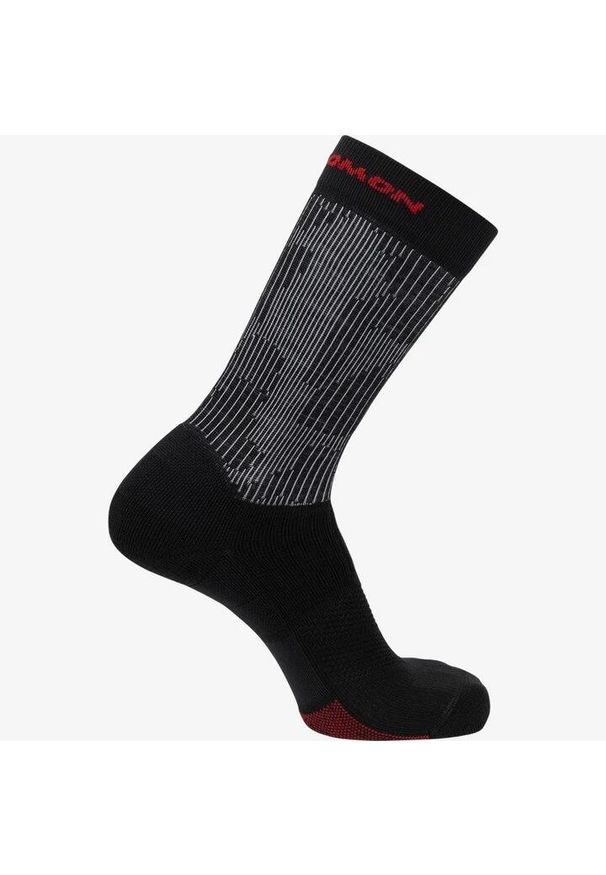 salomon - Skarpety turysytyczne do wędrówek Salomon X Ultra Crew szybkoschnące. Kolor: wielokolorowy, czerwony. Materiał: poliamid, wełna, elastan. Sport: bieganie