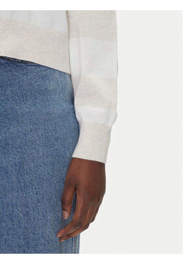 Tommy Jeans Kardigan DW0DW20968 Beżowy Relaxed Fit. Kolor: beżowy. Materiał: bawełna