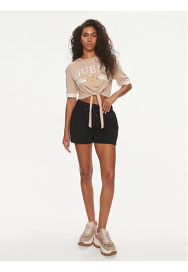 Guess Szorty sportowe Britney V3GD13 KB3P2 Czarny Loose Fit. Kolor: czarny. Materiał: bawełna