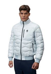 Blauer USA - BLAUER Błękitna męska kurtka Daniel Short Jackets. Kolor: niebieski. Materiał: materiał, puch