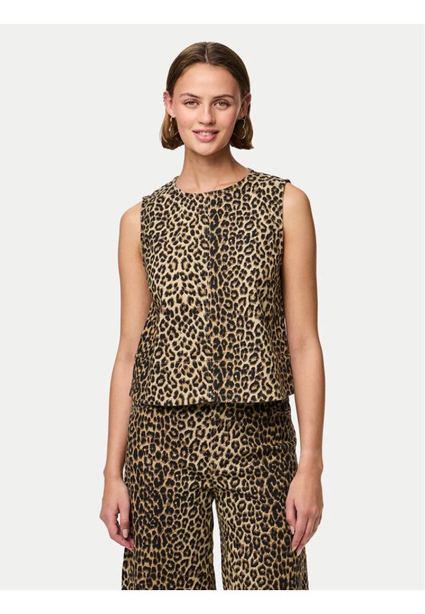 Pieces Bluzka Salume 17158200 Brązowy Relaxed Fit. Kolor: brązowy. Materiał: syntetyk