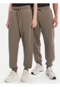 AMI PARIS Spodnie dresowe UTR240.747 Khaki Regular Fit. Kolor: brązowy. Materiał: bawełna